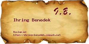 Ihring Benedek névjegykártya