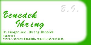 benedek ihring business card